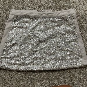 Joyfolie silver sequin skirt